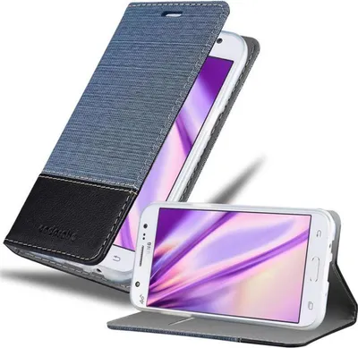 Produktbild von Cadorabo Hülle für Samsung Galaxy J5 2015 Schutzhülle in Blau Handy Hülle Etui Book Case Cover