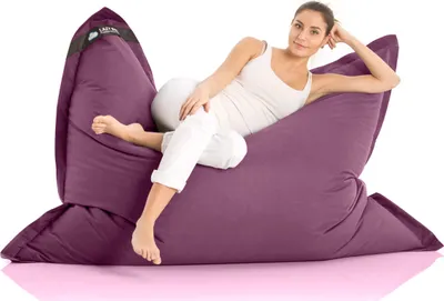 Produktbild von Lazy Bag Riesensitzsack 180x140 cm Violett - In & Outdoor Sitzsack XXL, abnehmbarer Nylon-Bezug waschbar, bequemes Lounge Bodenkissen