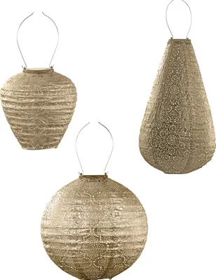 Produktbild von LUMIZ Gartenbeleuchtung - Außenleuchten - Goldne Satz - 3 Stücke - Solarlamp - Gold