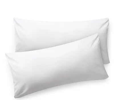 Produktbild von Blumtal Kissenbezug 40 x 80 cm (2er Set Kissenbezüge) - Weiß - 100% Baumwoll-Jersey mit Reißverschluss