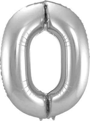 Produktbild von Folienballon Zahl 0 silber 86cm