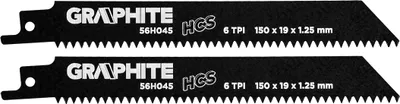 Produktbild von GRAPHITE Säbelsägeblätter HCS, 150 x 19 x 1.25 mm, 6TPI, 2 Stück