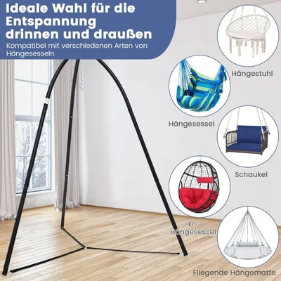 Produktbild von Hängesesselgestell, Metall, Dreibein, 200 kg, Schwarz