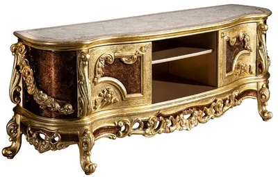 Produktbild von Casa Padrino Luxus Barock TV Schrank Creme / Beige / Braun / Gold 185 x 50 x H. 72 cm - Edler Fernsehschrank mit 2 Türen - Prunkvolle Barock Wohnzimmer Möbel