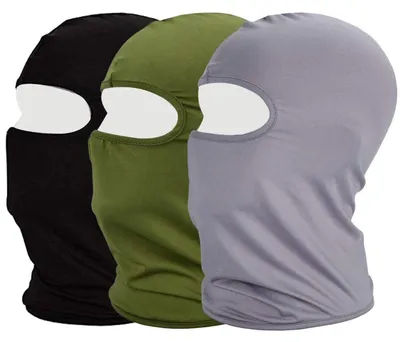 Immagine prodotto di Cappuccio balaclava con protezione UV, maschera per il viso, ideale per attività sportive all'aperto e ciclismo. Colori: verde, grigio e nero. Taglia unica