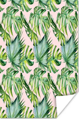 Produktbild von MuchoWow® Poster Jahrgang - Monstera - Tropisch 60x90 cm - Wanddekoration