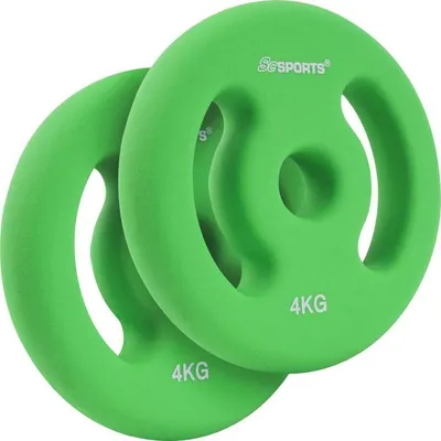 Obrázek produktu pro ScSPORTS Neoprenové kotouče 2x4 kg, zelené, 30/31 mm otvor
