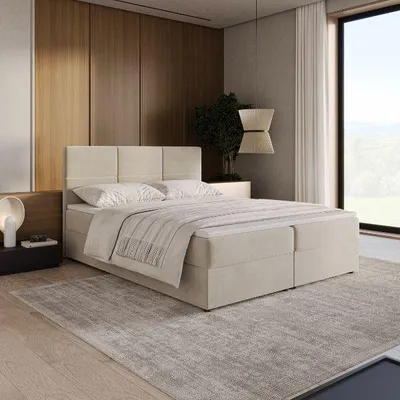Produktbild von Dekori Boxspringbett 180x200 LUNARO mit Bettkasten und Topper gratis - Beige (Riviera 15)