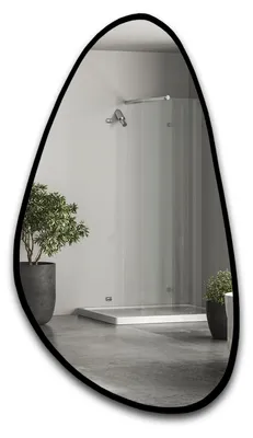 Zdjęcie produktu dla Alfaram Lustro organiczne SYDERYT w czarnej ramie MDF 50x92