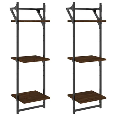 Zdjęcie produktu dla VidaXL 836262, Drewno, Metal, Brązowy, Drewno, 300 mm, 250 mm, 1000 mm, 2 szt.