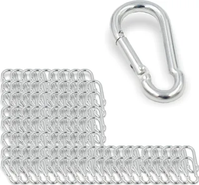Produktbild von 100x Feuerwehr Karabinerhaken 50x5 mm | Schnapphaken ähnlich DIN 5299 | verzinkt