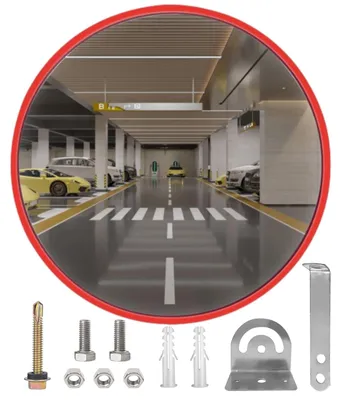 Konvexer Verkehrsspiegel 30 cm, Weitwinkel, rund, für Einfahrten und Garagen