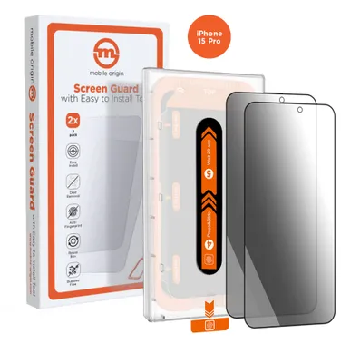 Immagine prodotto di Mobile Origin Privacy Screen Guard iPhone 15 Pro 2 pezzi con applicatore