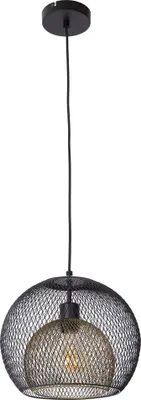 Produktbild von NOWA Hängeleuchte Metall schwarz matt, Metall schwarz matt, Metall goldfarben, ø: 300mm, H: 1500mm, exkl. 1x E27 40W 230V