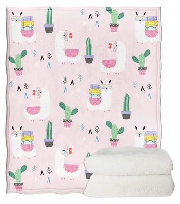 Productafbeelding van Zachte Fleece Deken met Llama Print voor Kinderen
