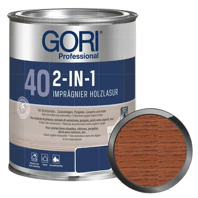 Produktbild von GORI 40 2in1 Holzlasur 0,75 Liter BURMA TEAK Imprägnierlasur Dünnschichtlasur Wetterschutzlasur