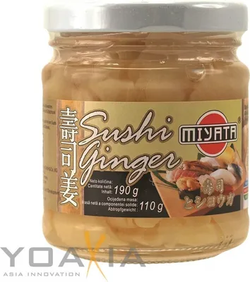Produktbild von MIYATA Eingelegter Ingwer für Sushi 190g/110g ATG eingelegte Ingwerscheiben