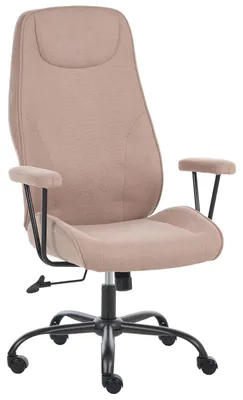 Produktbild von BELIANI Bürostuhl Taupe Stoff Drehbar Höhenverstellbar Neigungsfunktion mit Armlehnen Rollen Modernes Design für Homeoffice Schreibtischstuhl