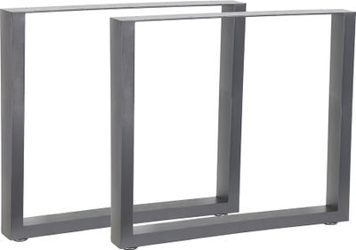 Melko Tischgestell 2er Set Kufen Stahl Tischbeine Industrie - Grau 80x72 cm
