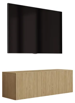 Obrázek produktu pro TV stolek, olejovaná dubová dýha, 100 x 32 x 34 cm