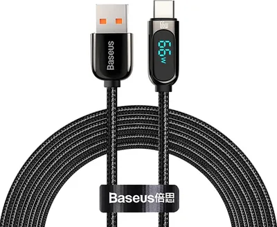Baseus Kabel s displejem USB k Type-C, 66W, 1m (černý)