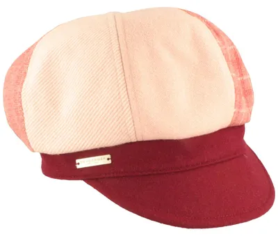 Seeberger knautschbare Patchwork Balonmütze in rot