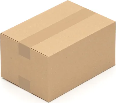 A single cardboard box on a white background.