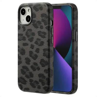 Image de Housse arrière Selencia Sabi Panther Print avec MagSafe pour l'Apple iPhone 13 - Noir minuit