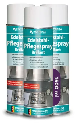 Produktbild von HOTREGA Edelstahl Pflegespray Brillant 500 ml - Edelstahlreiniger, Edelstahlpflege, Edelstahl Pflege Reiniger