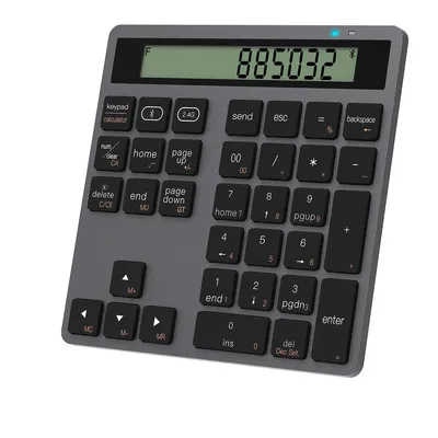 Produktbild von 2-in-1 Rechner und Numpad Tastatur: Wireless Bluetooth Dual-Mode Grau
