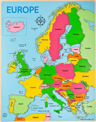 Obrázok produktu pre Bigjigs Toys Drevené puzzle Mapa Európy 25 dielikov