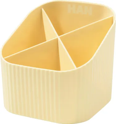 Obrázek produktu pro HAN 17238-815 HAN Stiftehalter X-LOOP pastellgelb Kunststoff 4 Fächer 11,1 x 11,1 x 10,5 cm