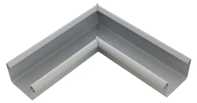 Produktbild von INEFA Rinnenwinkel 90 Grad kastenförmig Innenwinkel, PVC NW83 / 83mm Grau Wulst innen, Verbindungsstück Dachrinnenzubehör, Germany