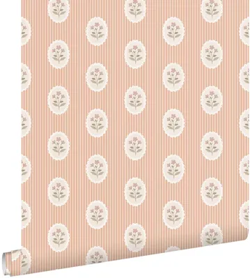 Produktbild von ESTAhome Tapete Blumen und Streifen Rosa 50 x 900 cm