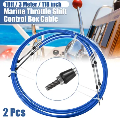 Image de 2pcs 10ft 118 Pouce Accélérateur Vitesses Télécommande Boîte Câble Bleu