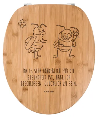 Produktbild von Mr. & Mrs. Panda WC Deckel Hummeln Kleeblatt - Transparent - Geschenk, Spruch Positiv, Biene Deko, glücklich sein, Gute Laune, Hummel, Fröhlich, Klodeckel, Sitz, Brille