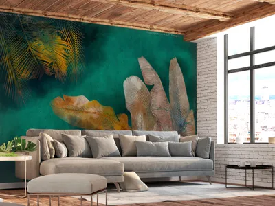 Produktbild von Vlies Fototapete Dschungel 400x280 cm Tapeten Wandtapete XXL Blätter grün gelb Natur b-A-0825-a-a