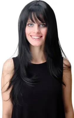 Produktbild von WIG ME UP Perücke lang glatt Pony schwarz GFW09-1B