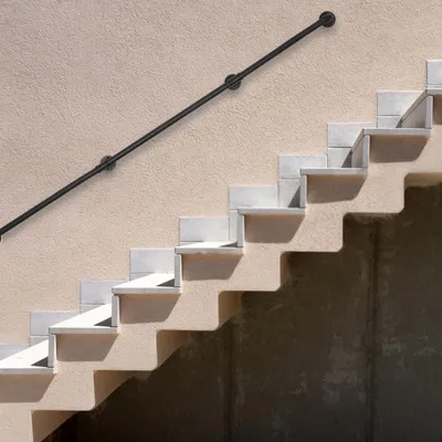 Image de Main courante d'escalier, matériau durable, conception murale, noir