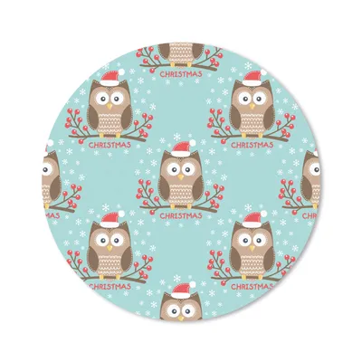 Produktbild von MuchoWow® Mauspad Mousepad Schnittmuster - Eule - Weihnachten 20x20 cm - Mousepads - Maus Mat - Pad - Mausunterlage - Schreibtischmatte