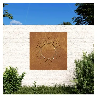 Produktbild von Wanddekoration für den Garten mit Sonnenmotiv aus Cortenstahl