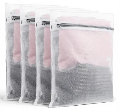 Produktbild von Wäschenetz 4 Stück 30 x 40 cm mit Reißverschluss für Waschmaschine und Reise