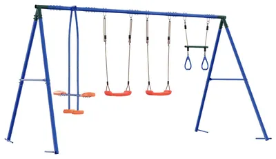 Image de Ensemble de balançoires d'extérieur Multicolore Acier et PE