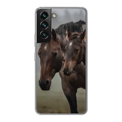 Produktbild von MuchoWow® Handyhülle Schutzhülle Hülle für Samsung Galaxy S22 Pferde - Nebel - Landschaft Silikon Softcase Handy Hülle - Mobiltelefonhülle