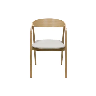 Produktbild von Miliboo - Skandinavische Stühle aus hellem Eichenholz und beigem Stoff (2er-Set) LOVA
