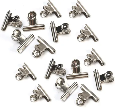 Produktbild von 20 Stück kleine Verschlussclips Metall | 22mm Tüten Clips | Brief Klammern aus Edelstahl mit starker Federkraft | Lebensmittelbeutel Verschlussklammern | Metallklemmen für ein luftdichtes Abschließen