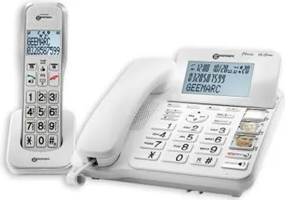 Image de GEEMARC DECT595 Téléphone filaire pour seniors Répondeur, Mains libres, Appel optique