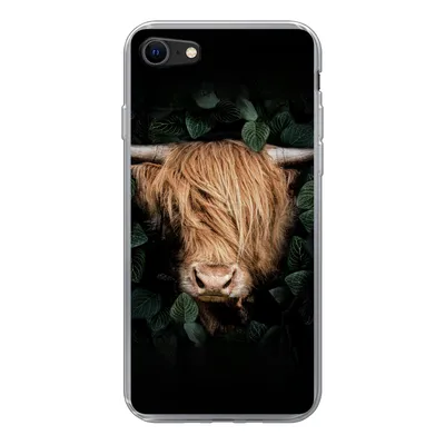 Produktbild von MuchoWow® Handyhülle Schutzhülle Hülle für iPhone SE 2020 Schottische Highlander - Tier - Flora Silikon Softcase Handy Hülle - Kartenbesitzer