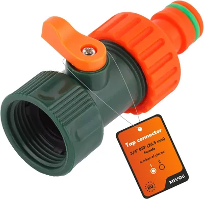 Obrázek produktu pro Připojení pro kohoutek s vnějším závitem 3/4 palce (26,5 mm) – adaptér pro kohoutek s regulačním ventilem – připojení pro kohoutek s rychlospojkou pro zahradní hadici