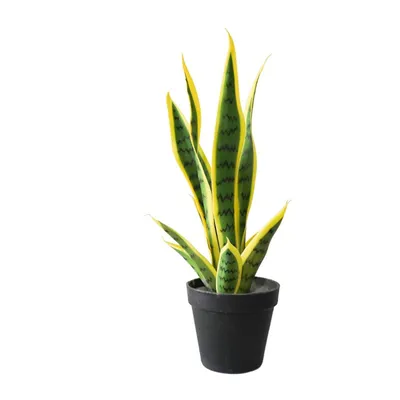 Zdjęcie produktu dla Sztuczna sansewieria w doniczce – łatwa w pielęgnacji roślina wężowa 40 cm do salonu, biura i na zewnątrz